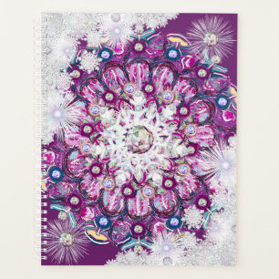 Cardinal red rosace & snowflake planner