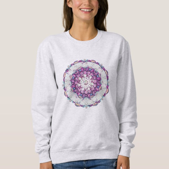 Cardinal red rosace & snowflake sweatshirt (Front)