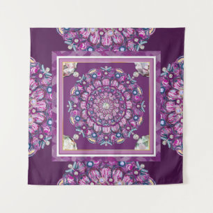 Cardinal red Rosace Tapestry