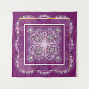 Cardinal red Rosace Tapestry