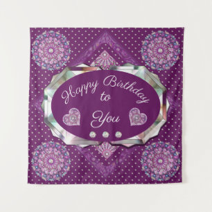 Cardinal Red Rosace Tapestry