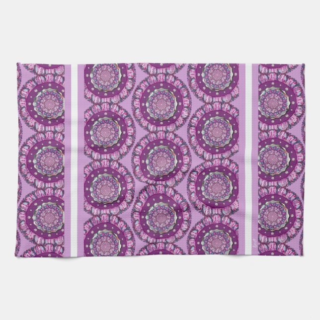 Cardinal Red Rosace Tea Towel (Horizontal)
