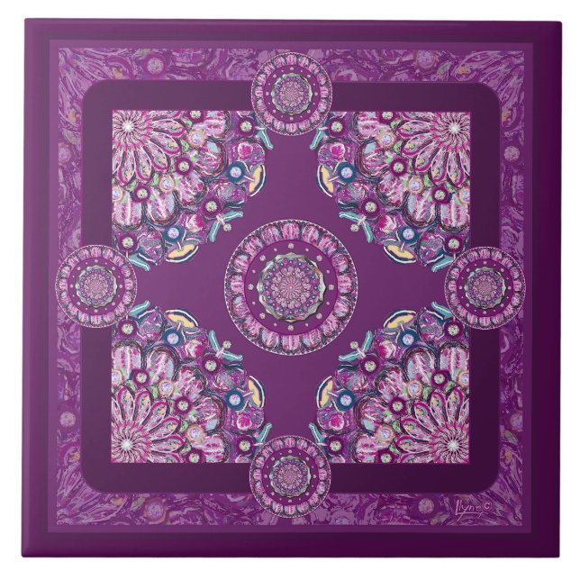 Cardinal red Rosace Tile (Front)