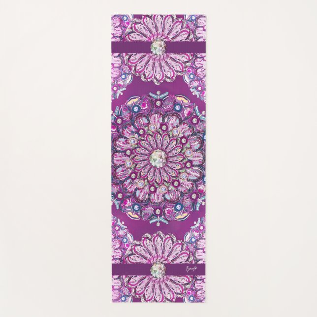 Cardinal red Rosace  Yoga Mat (Front)