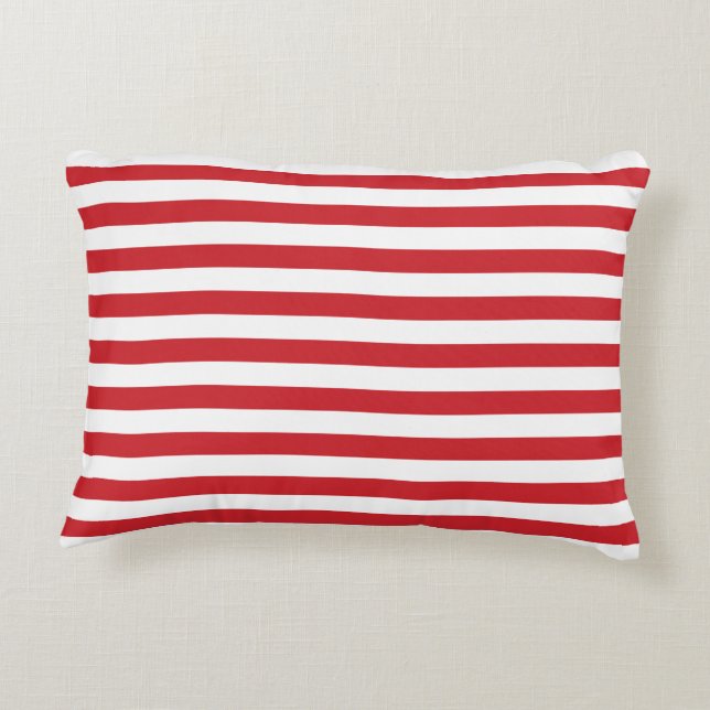 Cardinal Red Stripes Decorative Cushion (Back)