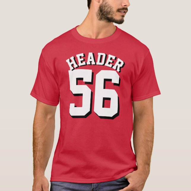 Cardinal Red & White Adults | Sports Jersey Design T-Shirt (Front)