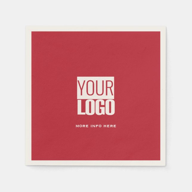 cardinal red  with your  logo  napkin (Front)
