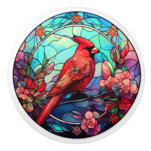 Cardinal Redbird  Ceramic Knob