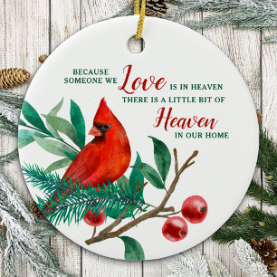 Cardinal Remembrance Heaven Poem Photo Memorial Ceramic Tree Decoration