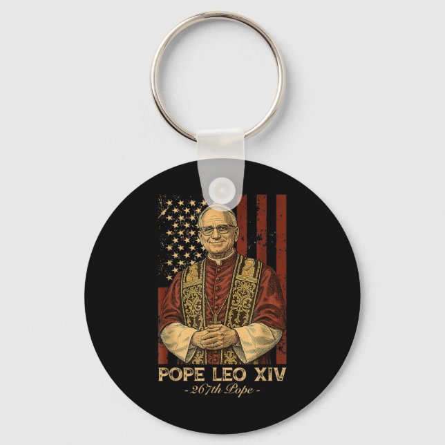Cardinal Robert Francis Prevost Pope Leo Xiv Ameri Key Ring (Front)