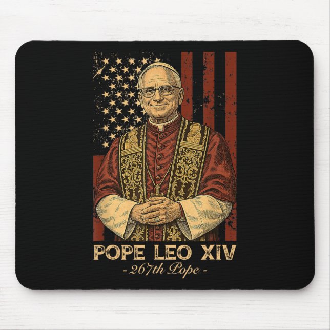 Cardinal Robert Francis Prevost Pope Leo Xiv Ameri Mouse Mat (Front)