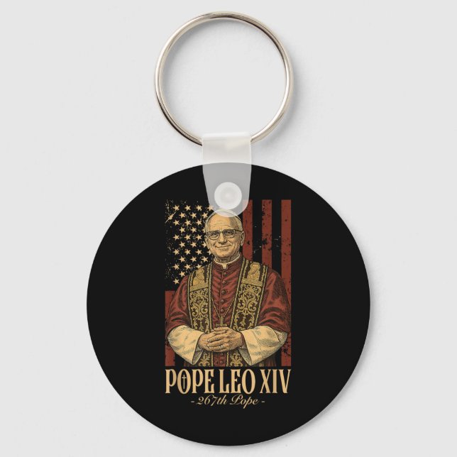 Cardinal Robert Prevost Pope Leo Xiv 7  Key Ring (Front)