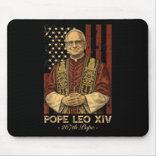Cardinal Robert Prevost Pope Leo Xiv American Flag Mouse Mat