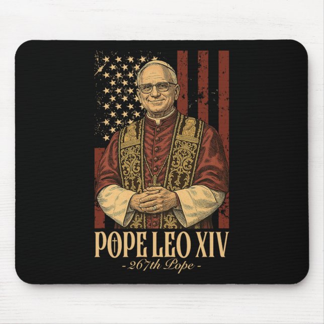 Cardinal Robert Prevost Pope Leo Xiv  Mouse Mat (Front)