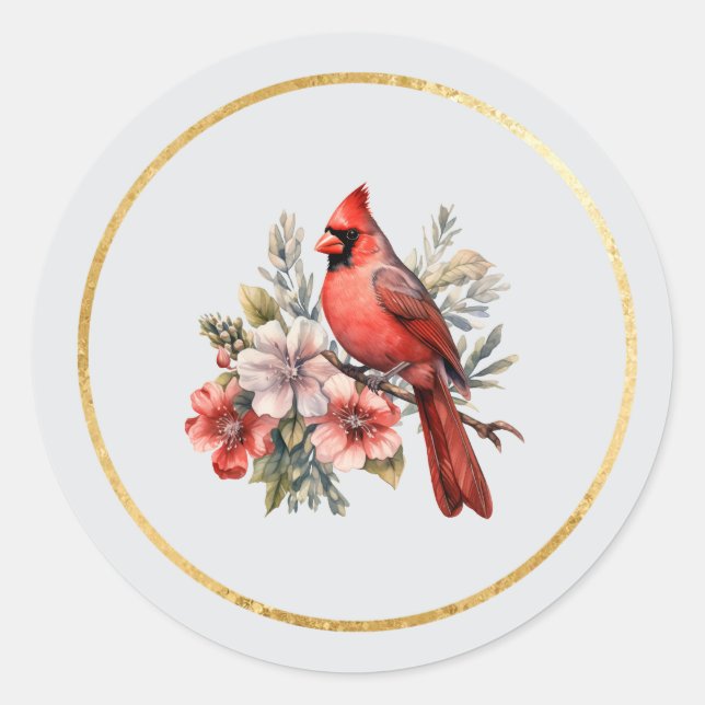 Cardinal Round Glossy Envelope Seal (Front)