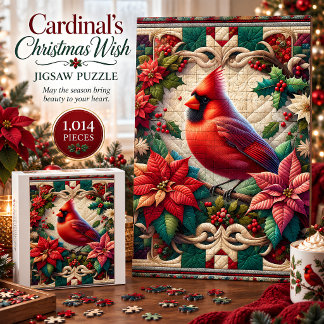 Cardinal’s Christmas Wish 1,014 Piece Jigsaw Puzzl Puzzle