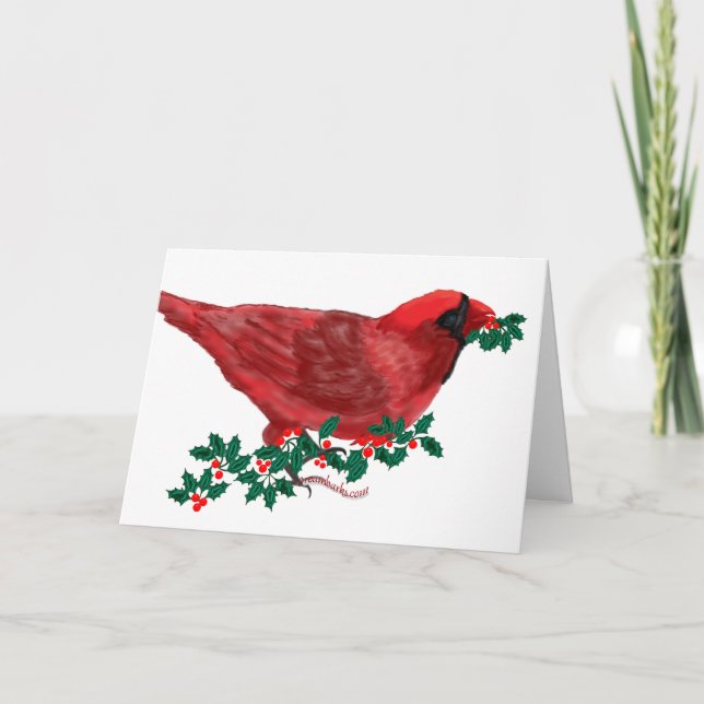 Cardinal Season's Greetings Holiday Card (Front)