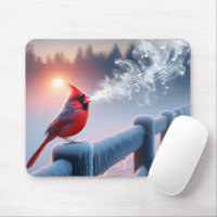 Cardinal Singing On a Winter Fence