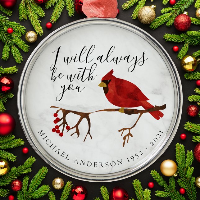 Cardinal Snow Christmas Remembrance Metal Tree Decoration (Creator Uploaded)