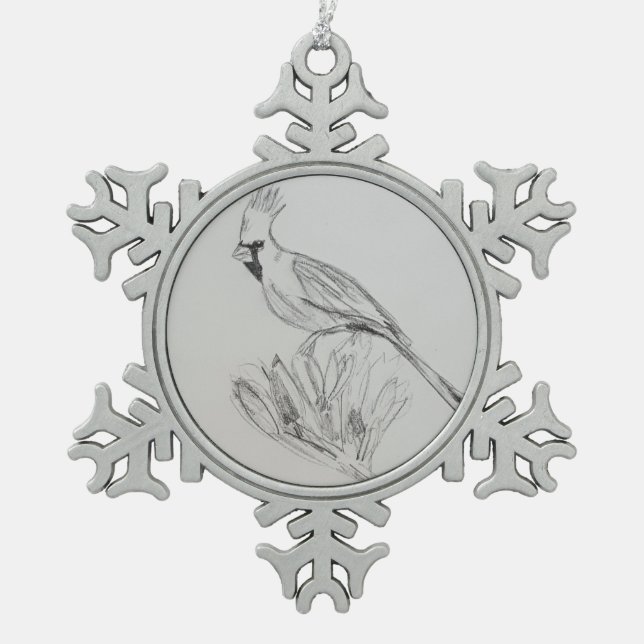 Cardinal Snowflake Framed Ornament (Front)