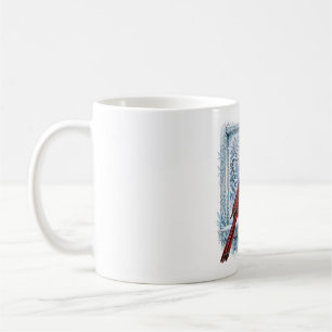 Cardinal Snowy Windowpane Christmas Coffee Mug