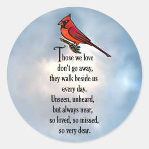 Cardinal "So Loved" Poem Classic Round Sticker