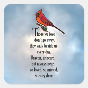 Cardinal "So Loved" Poem Square Sticker