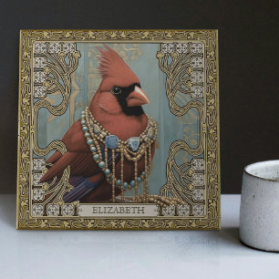 Cardinal Spirit Animal Personalised Name Field Tile