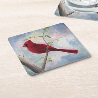 Cardinal Square Paper Coaster