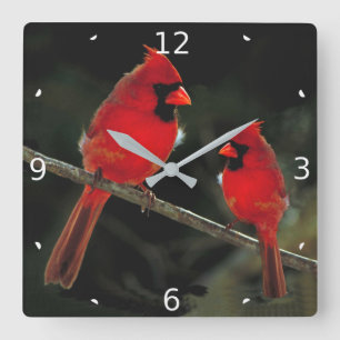 CARDINAL SQUARE WALL CLOCK