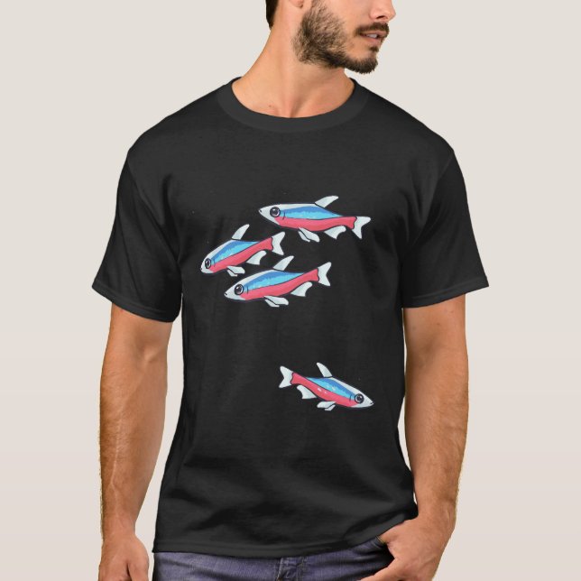 Cardinal Tetra Schooling Tetra Community Fish T-Shirt (Front)