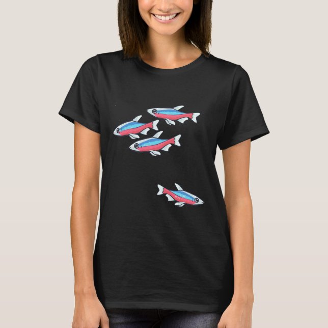 Cardinal Tetra Schooling Tetra Community Fish T-Shirt (Front)