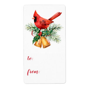 Cardinal To From Christmas Gift Tags