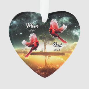 Cardinal Tree And Wooden Chair Alone Ornament, Par Ornament