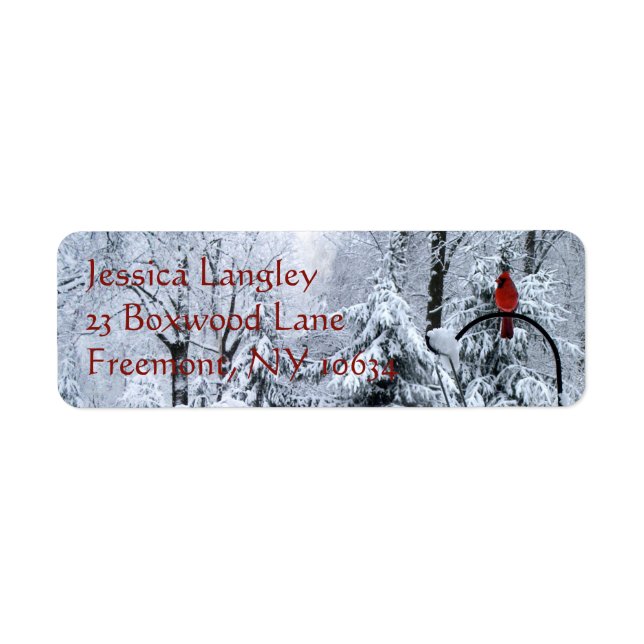 Cardinal trees snowstorm address labels (Front)