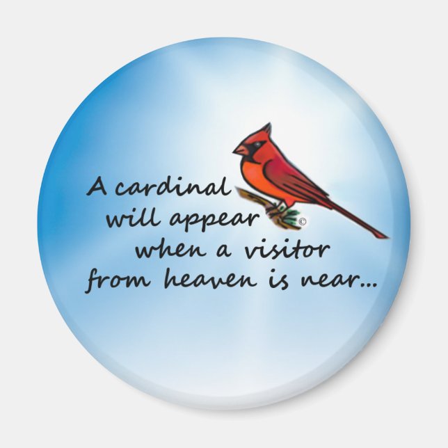 Cardinal, Visitor from Heaven Magnet (Front)
