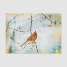 Cardinal Watercolor Tissue Paper