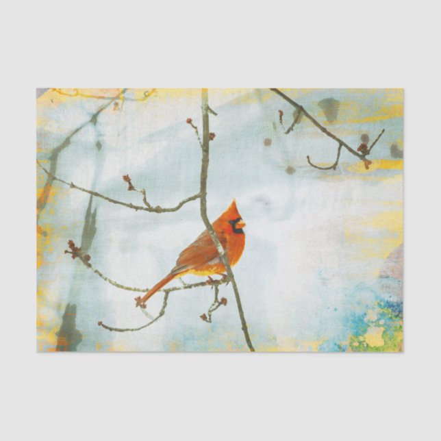 Cardinal Watercolor Tissue Paper (Front)