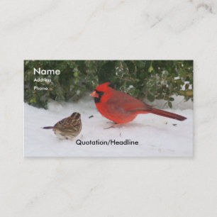 Cardinal with Sparrow Business Card