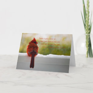 Cardinal with Visitor From Heaven poem Card