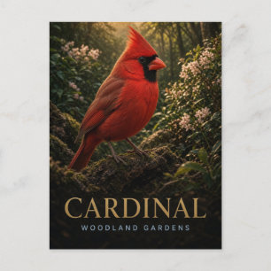 Cardinal Woodland Gardens Wildlife ANIMAL Postcard