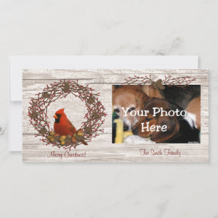 Cardinal Wreath Photo Card