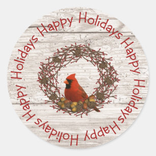 Cardinal Wreath Sticker
