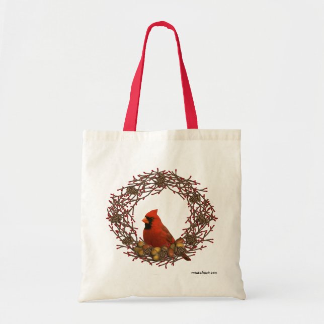 Cardinal Wreath Tote Bag (Front)