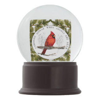 Cardinals And Angels Personalised Memorial Snow Globe