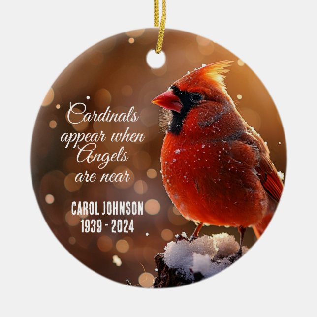 Cardinals and Angels Personalised Ornament (Front)
