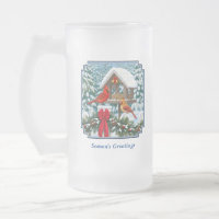 Cardinals and Christmas Bird Feeder
