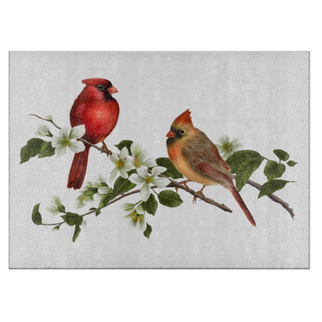 Cardinals and Dogwoods Cutting Board (Front)