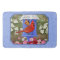 Cardinals and Round Birdhouse Blue