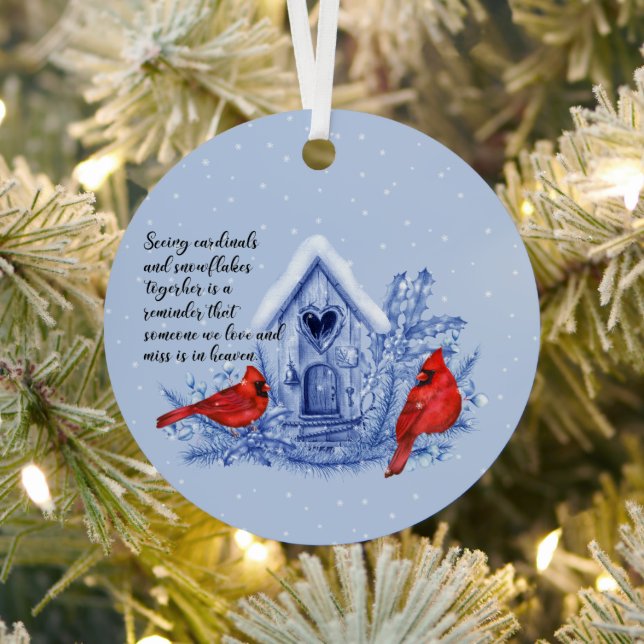 Cardinals and Snowflakes Ornament (Insitu)